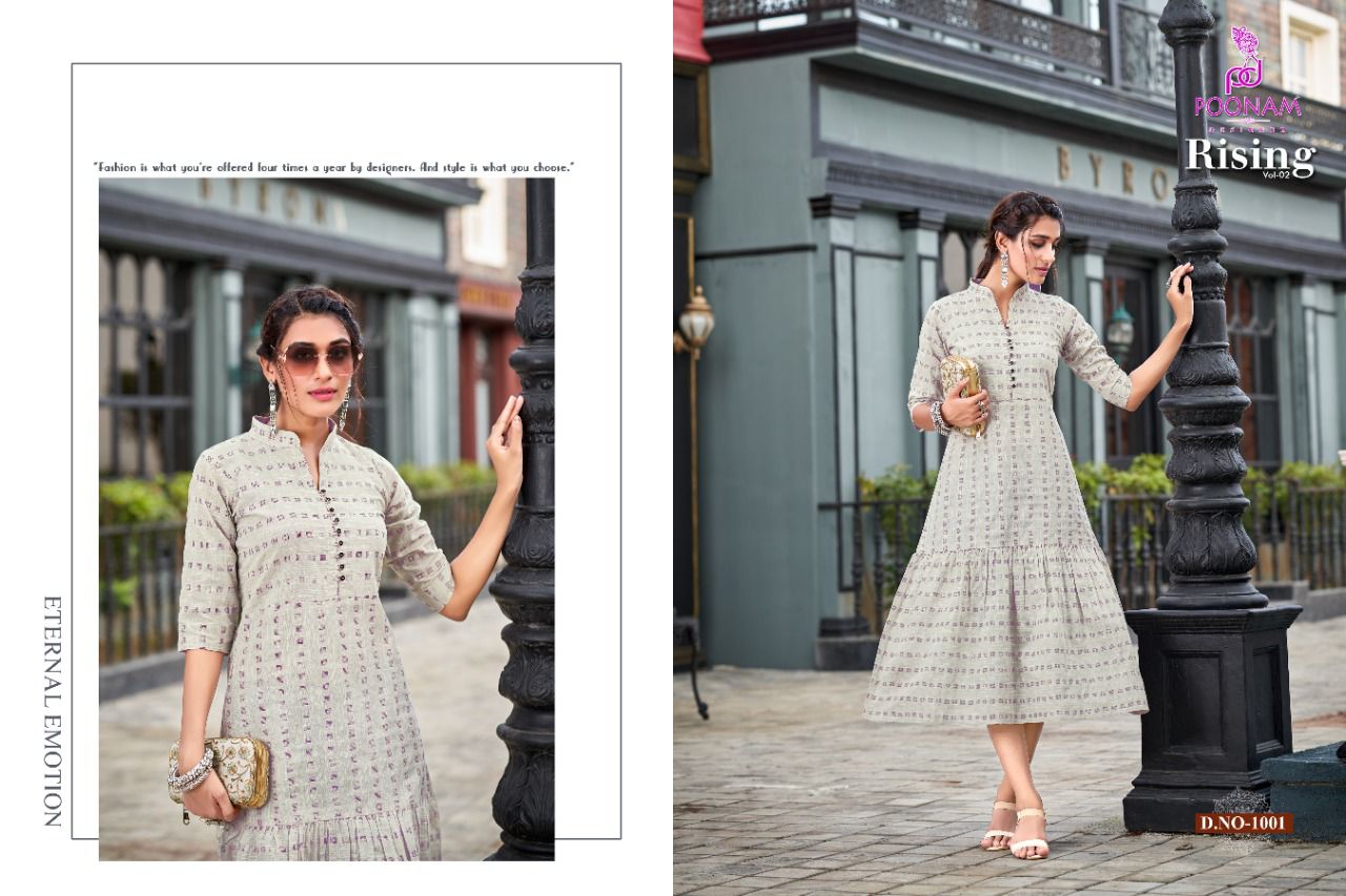 Poonam Rising 2 Trending Cotton Printed Ethnic Wear Kurti Collection